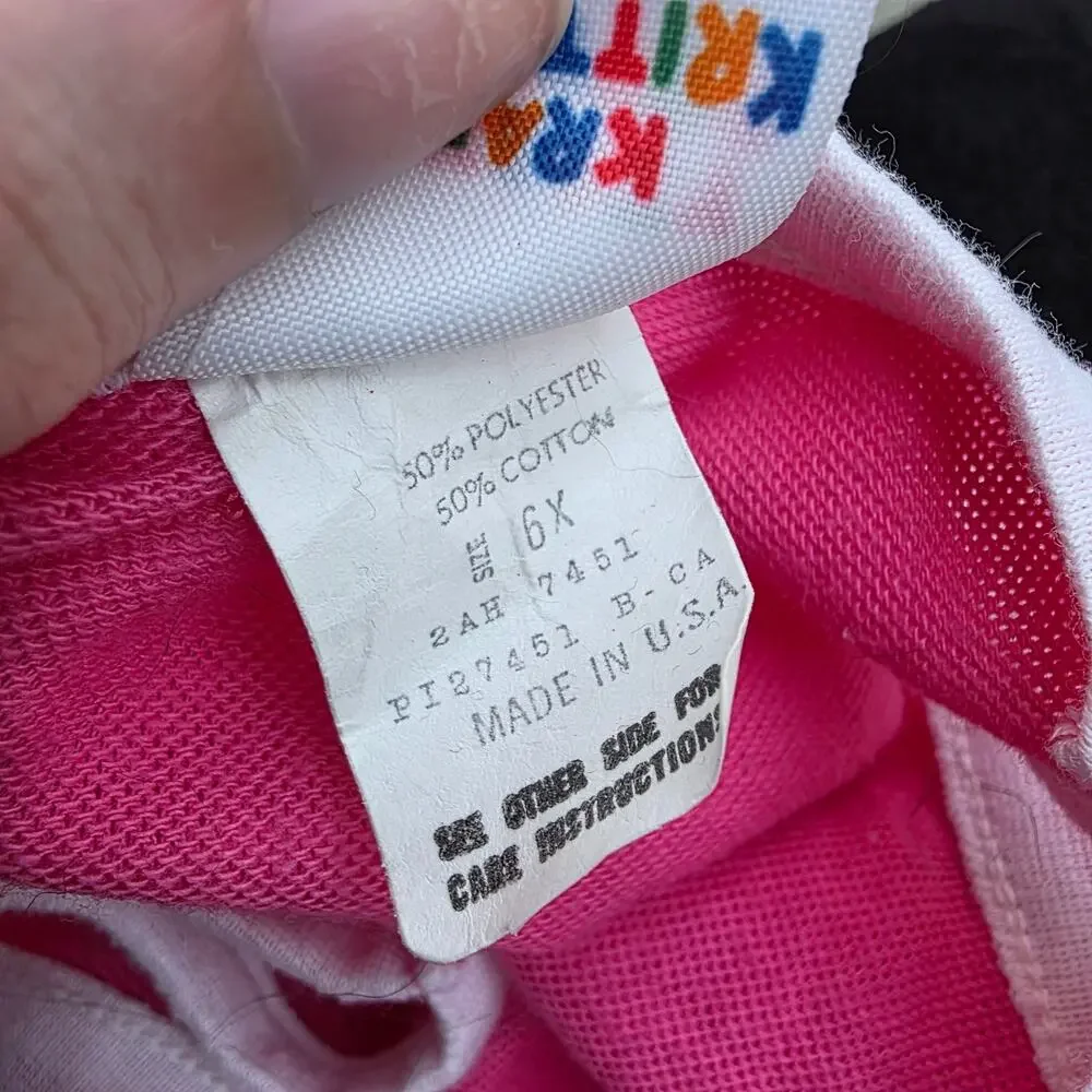 Vintage Krazy Kritters Girls Pink Todder Tank Top 80s 1981 Cartoon Size 6
